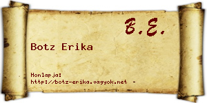 Botz Erika névjegykártya